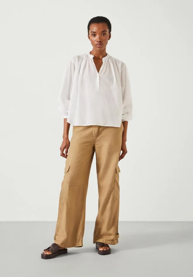 Hush Shirts and Blouses Women Lhea Oversized Gather Detail Blouse White Hush Shirts and Blouses Women Lhea Oversized Gather Detail Blouse White
