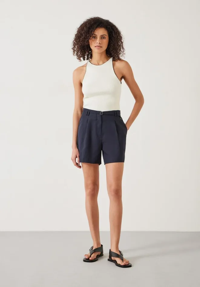 Hush Shorts Women Belted Tailored Shorts Midnight