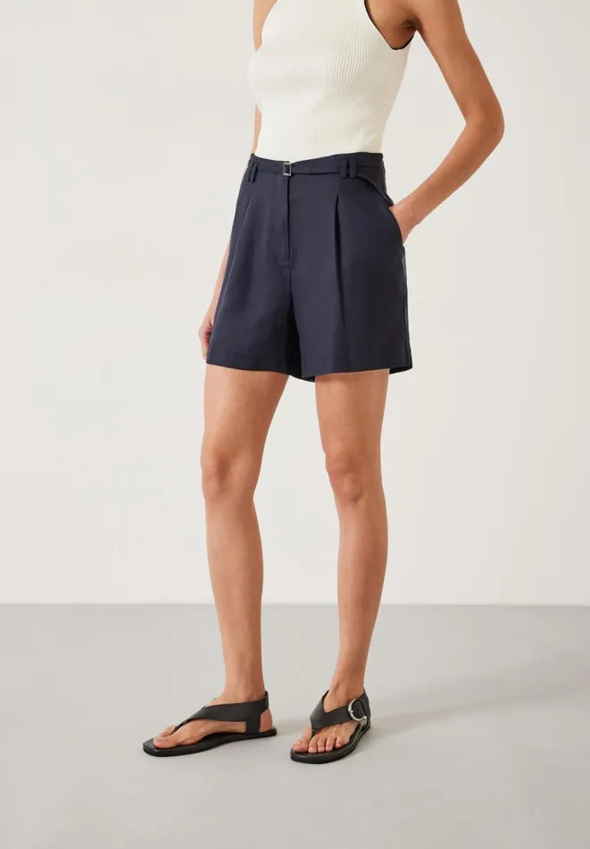 Hush Shorts Women Belted Tailored Shorts Midnight Hush Shorts Women Belted Tailored Shorts Midnight