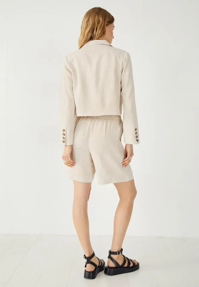 Hush Shorts Women Deia Linen Blend Shorts Ecru Hush Shorts Women Deia Linen Blend Shorts Ecru