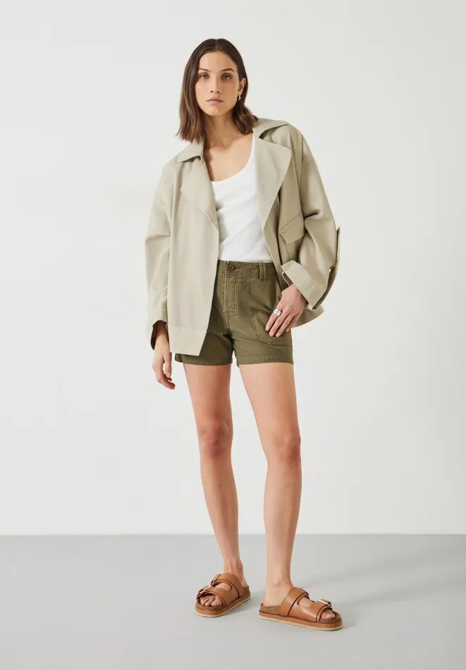Hush Shorts Women Kia Washed Shorts Khaki