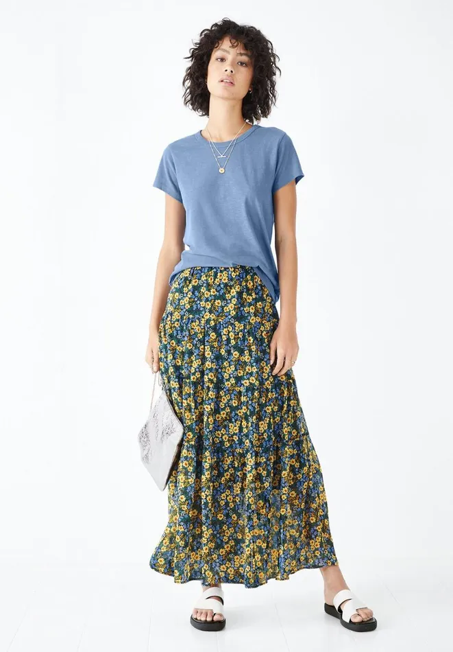 Hush Skirts Women Branwen Maxi Skirt Dark Pop Floral