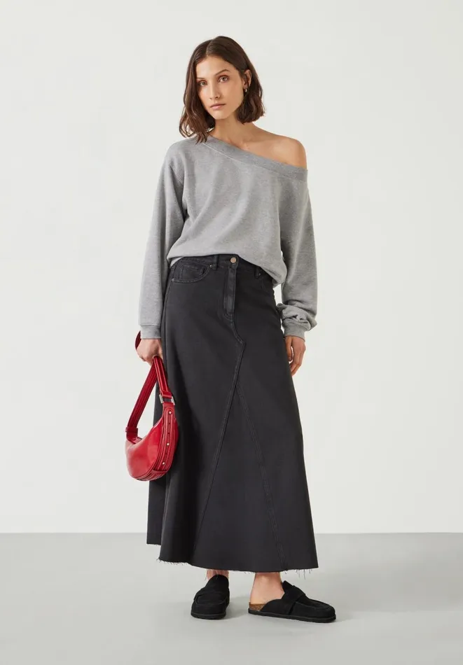 Hush Skirts Women Eva Denim Maxi Skirt Dark Grey Hush Skirts Women Eva Denim Maxi Skirt Dark Grey
