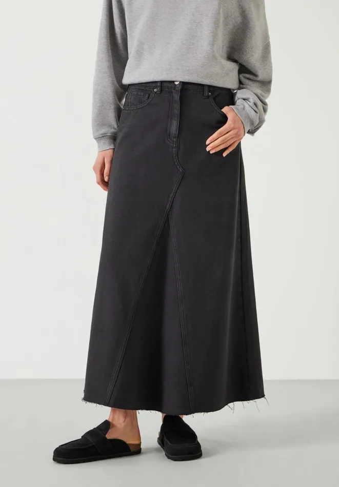 Hush Skirts Women Eva Denim Maxi Skirt Dark Grey Hush Skirts Women Eva Denim Maxi Skirt Dark Grey