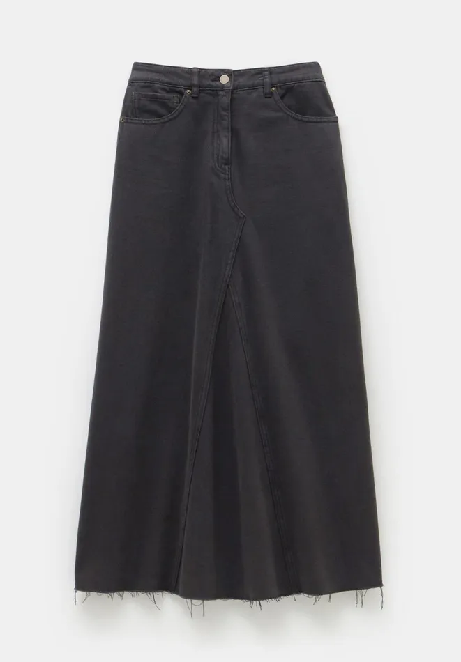 Hush Skirts Women Eva Denim Maxi Skirt Dark Grey Hush Skirts Women Eva Denim Maxi Skirt Dark Grey