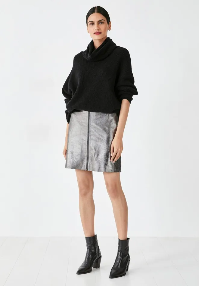 Hush Skirts Women Leni Leather Mini Skirt Gunmetal