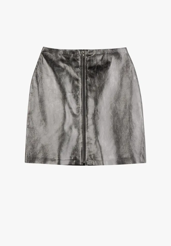 Hush Skirts Women Leni Leather Mini Skirt Gunmetal Hush Skirts Women Leni Leather Mini Skirt Gunmetal