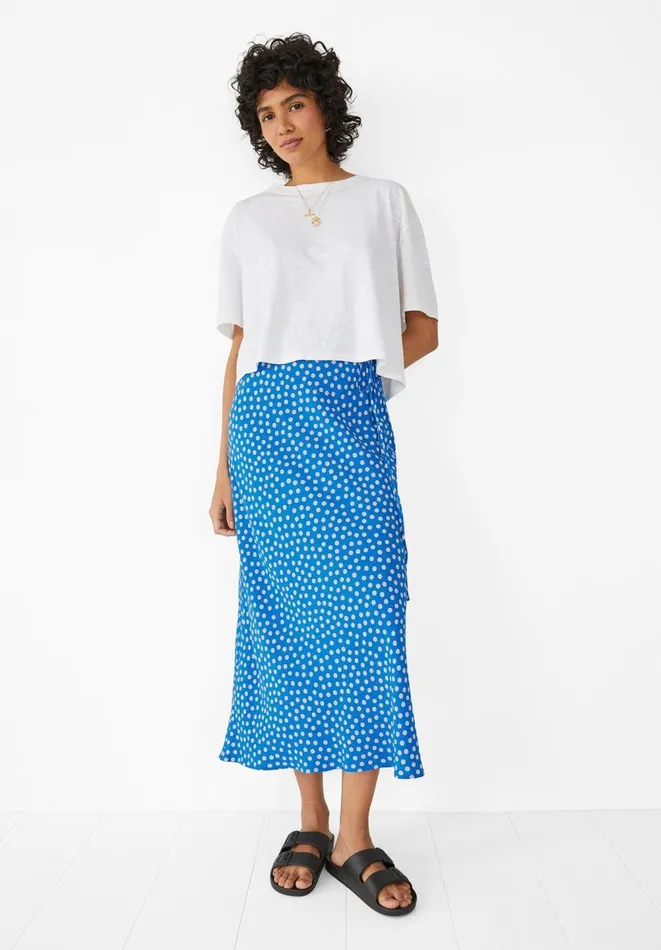 Hush Skirts Women Simone Belted Midi Skirt Spot Bluewhite