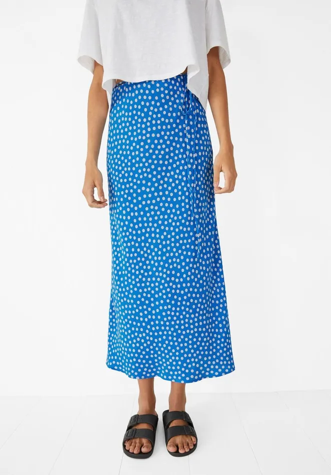 Hush Skirts Women Simone Belted Midi Skirt Spot Bluewhite Hush Skirts Women Simone Belted Midi Skirt Spot Bluewhite