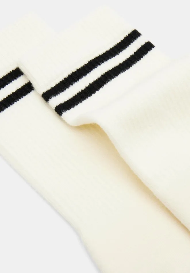 Hush Socks and Tights Women Nell Stripe Sports Sock Whiteblack Stripe Hush Socks and Tights Women Nell Stripe Sports Sock Whiteblack Stripe