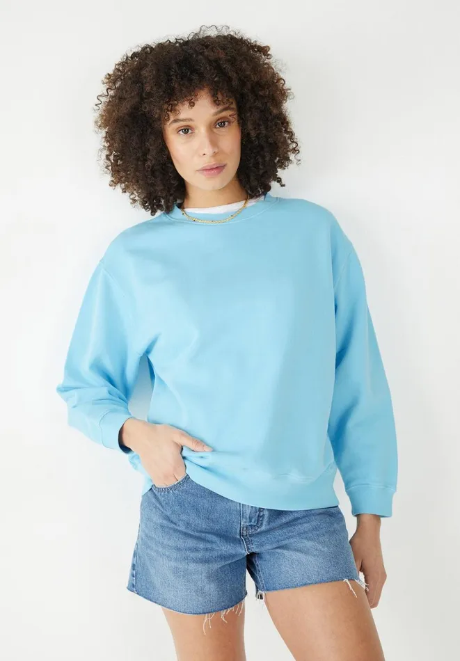 Hush Sweatshirts and Hoodies Women Emett Cotton Relaxed Sweatshirt Light Blue