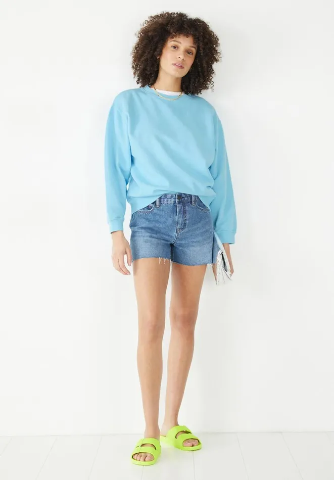 Hush Sweatshirts and Hoodies Women Emett Cotton Relaxed Sweatshirt Light Blue