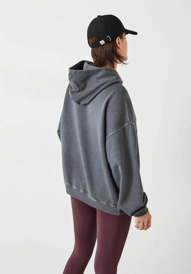 Hush Sweatshirts and Hoodies Women Graphic Oversized Hoodie Mid Grey Hush Sweatshirts and Hoodies Women Graphic Oversized Hoodie Mid Grey