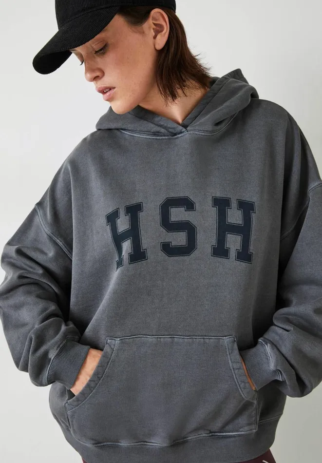 Hush Sweatshirts and Hoodies Women Graphic Oversized Hoodie Mid Grey Hush Sweatshirts and Hoodies Women Graphic Oversized Hoodie Mid Grey