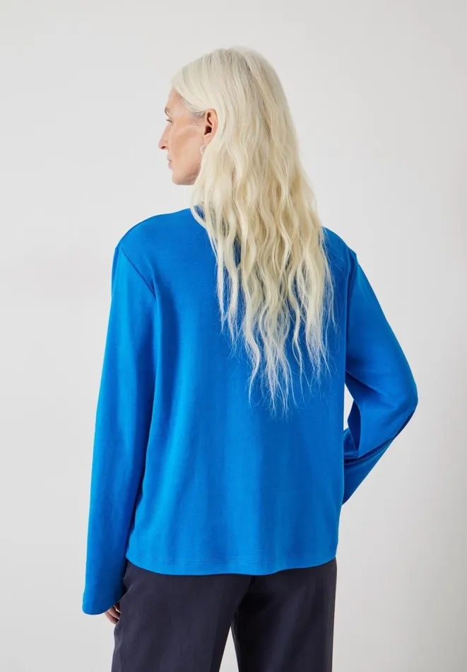 Hush Sweatshirts and Hoodies Women Kai Cotton Column Sleeve Top Bright Blue Hush Sweatshirts and Hoodies Women Kai Cotton Column Sleeve Top Bright Blue