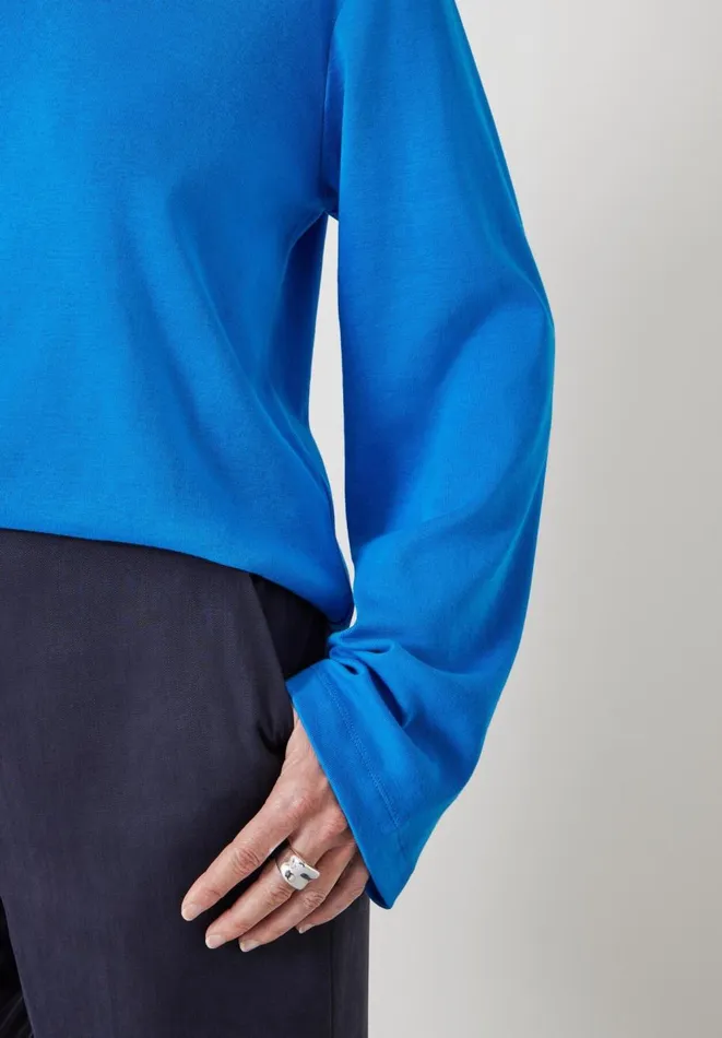 Hush Sweatshirts and Hoodies Women Kai Cotton Column Sleeve Top Bright Blue Hush Sweatshirts and Hoodies Women Kai Cotton Column Sleeve Top Bright Blue