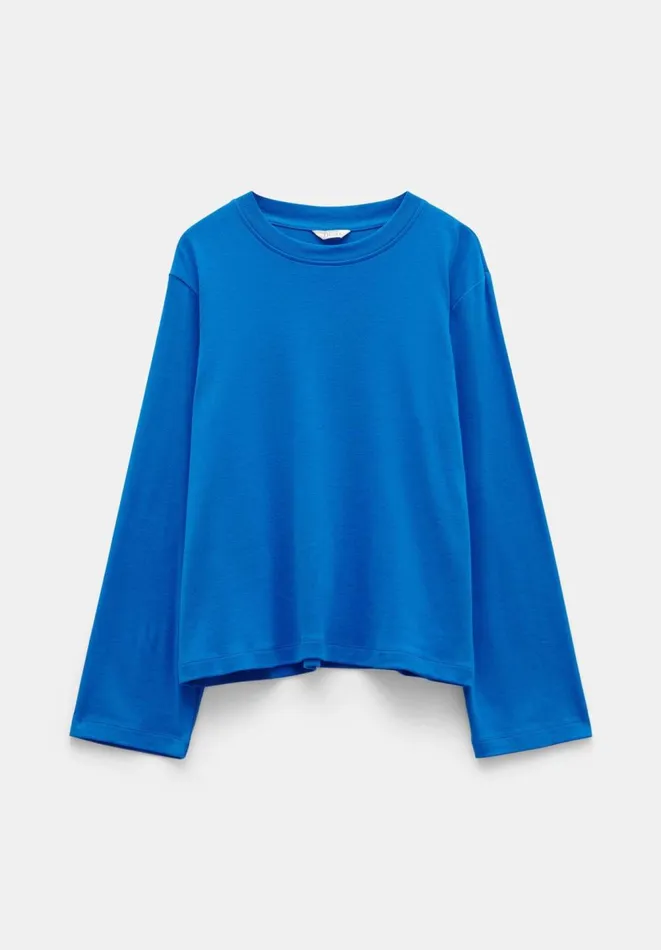 Hush Sweatshirts and Hoodies Women Kai Cotton Column Sleeve Top Bright Blue Hush Sweatshirts and Hoodies Women Kai Cotton Column Sleeve Top Bright Blue