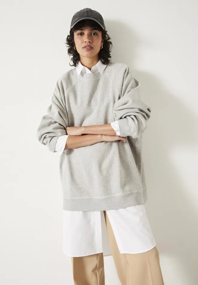 Hush Sweatshirts and Hoodies Women Megan Oversized Sweatshirt Grey Marl