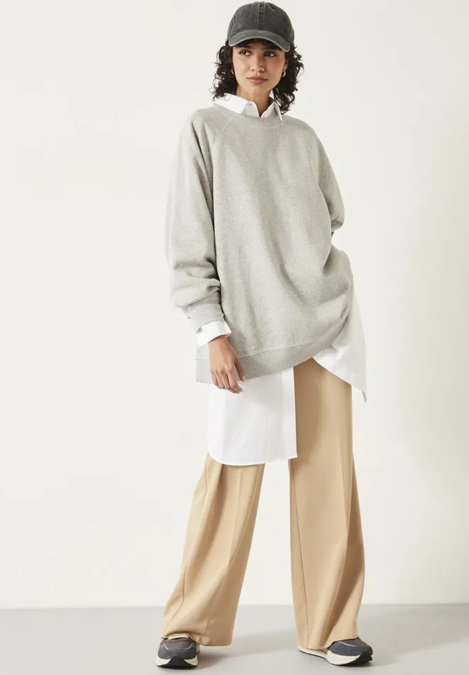 Hush Sweatshirts and Hoodies Women Megan Oversized Sweatshirt Grey Marl