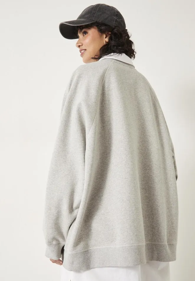 Hush Sweatshirts and Hoodies Women Megan Oversized Sweatshirt Grey Marl