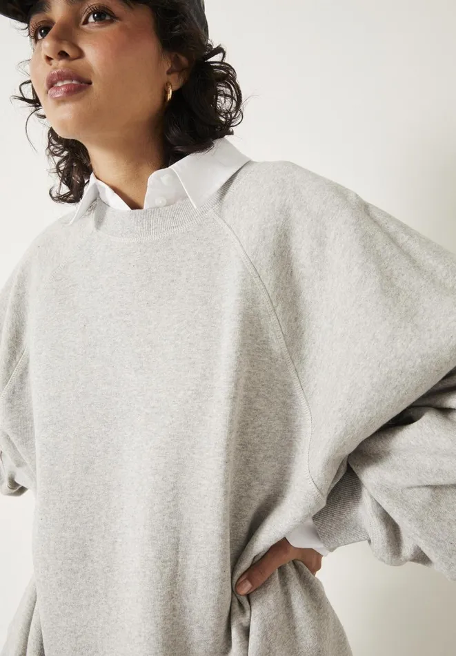 Hush Sweatshirts and Hoodies Women Megan Oversized Sweatshirt Grey Marl
