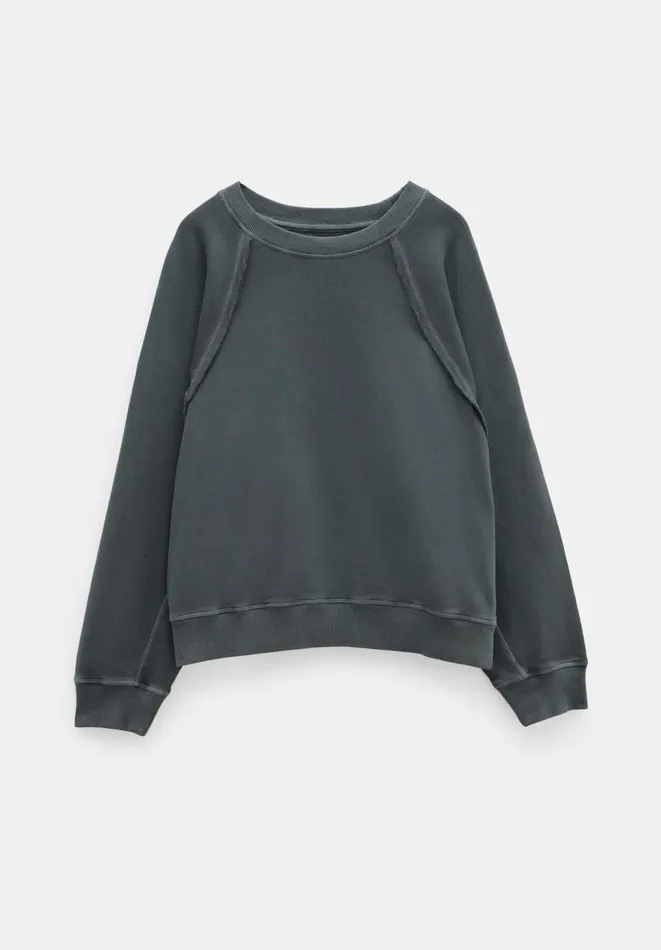 Hush Sweatshirts and Hoodies Women Nadine Relaxed Raglan Seam Sweatshirt Dark Slate Grey Hush Sweatshirts and Hoodies Women Nadine Relaxed Raglan Seam Sweatshirt Dark Slate Grey
