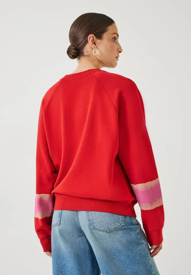 Hush Sweatshirts and Hoodies Women Paula Relaxed Ombre Sleeve Sweatshirt Lava Falls Hush Sweatshirts and Hoodies Women Paula Relaxed Ombre Sleeve Sweatshirt Lava Falls