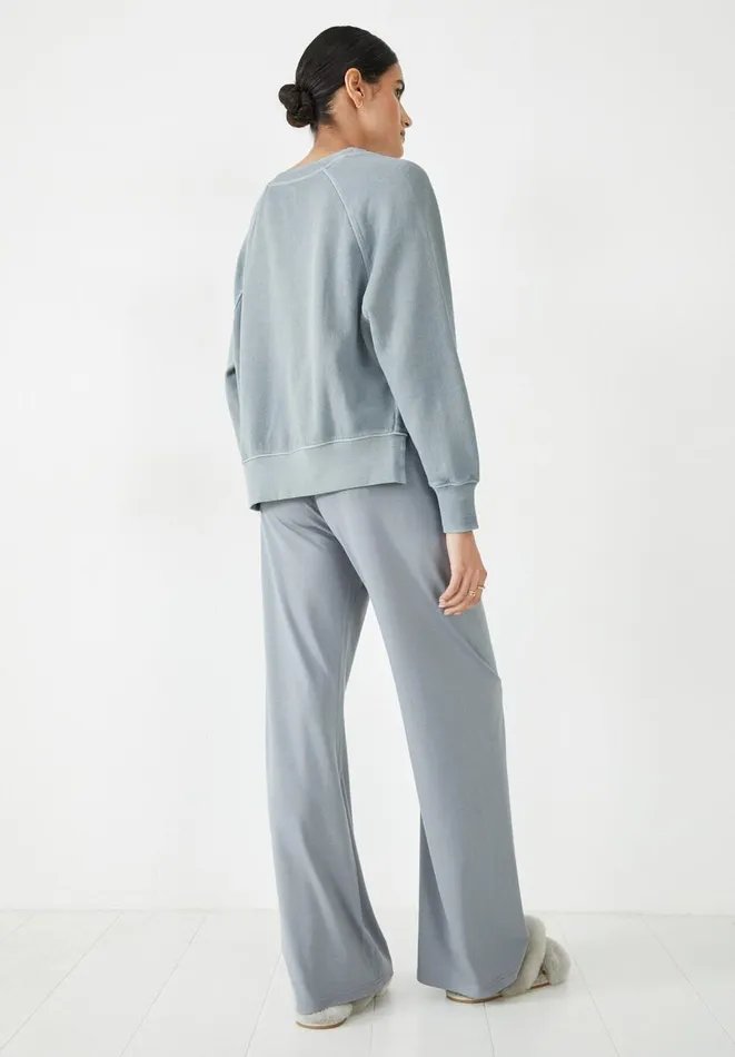 Hush Sweatshirts and Hoodies Women Serena Side Split Sweatshirt Smokey Blue