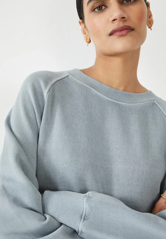 Hush Sweatshirts and Hoodies Women Serena Side Split Sweatshirt Smokey Blue