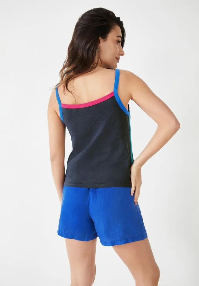 Hush Tops and Tshirts Women Astrid Vest Top Washed Blackmulti Hush Tops and Tshirts Women Astrid Vest Top Washed Blackmulti