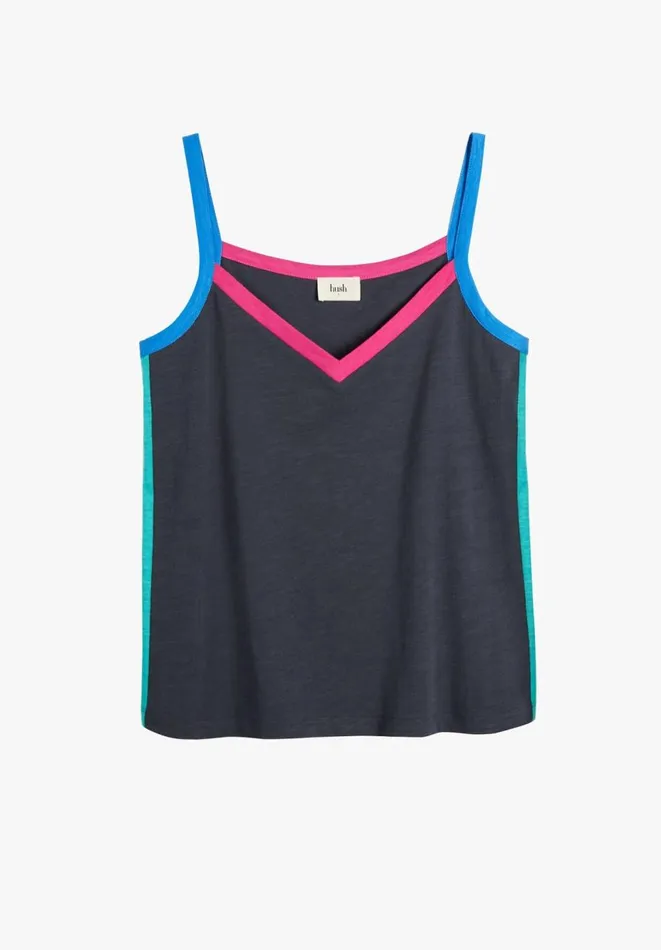 Hush Tops and Tshirts Women Astrid Vest Top Washed Blackmulti Hush Tops and Tshirts Women Astrid Vest Top Washed Blackmulti