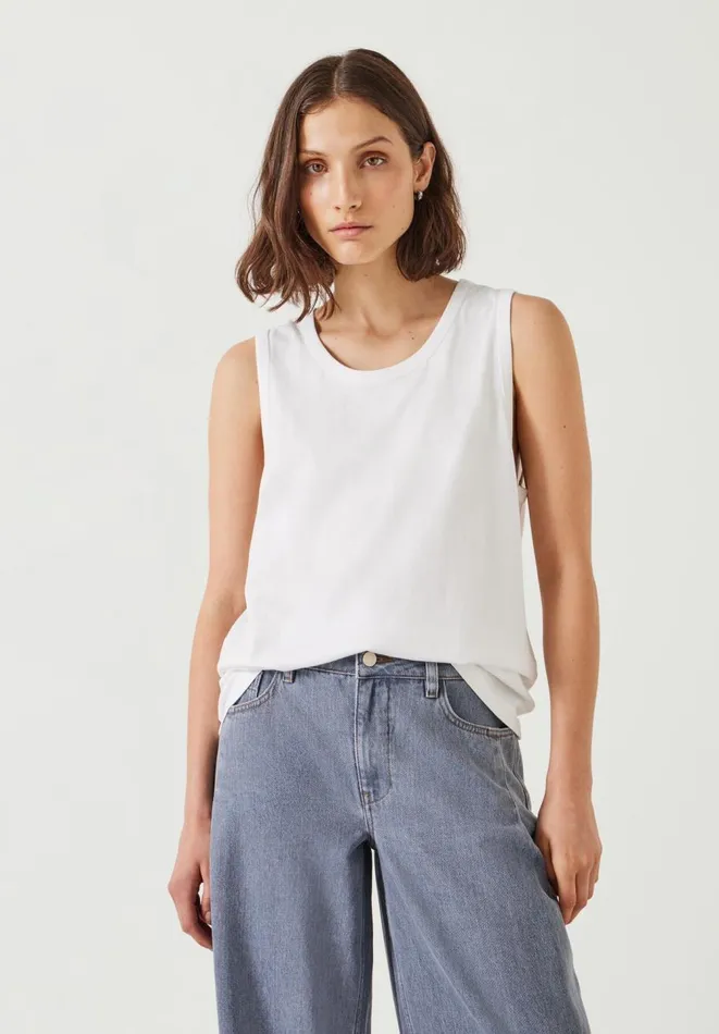 Hush Tops and Tshirts Women Carla Relaxed Tank Top White