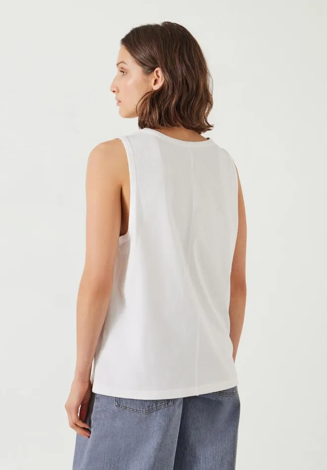Hush Tops and Tshirts Women Carla Relaxed Tank Top White Hush Tops and Tshirts Women Carla Relaxed Tank Top White