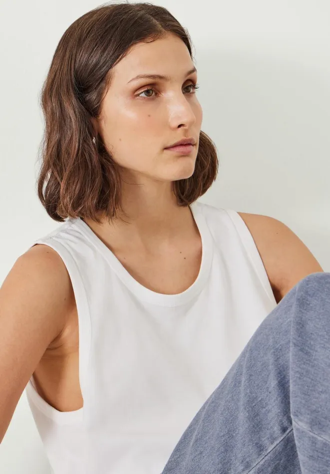 Hush Tops and Tshirts Women Carla Relaxed Tank Top White Hush Tops and Tshirts Women Carla Relaxed Tank Top White