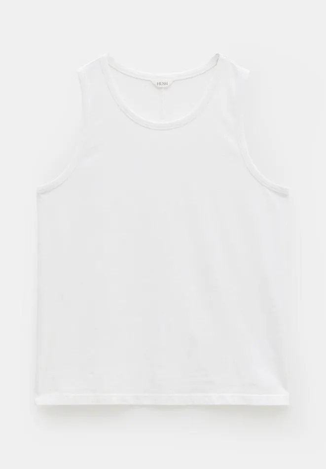Hush Tops and Tshirts Women Carla Relaxed Tank Top White Hush Tops and Tshirts Women Carla Relaxed Tank Top White