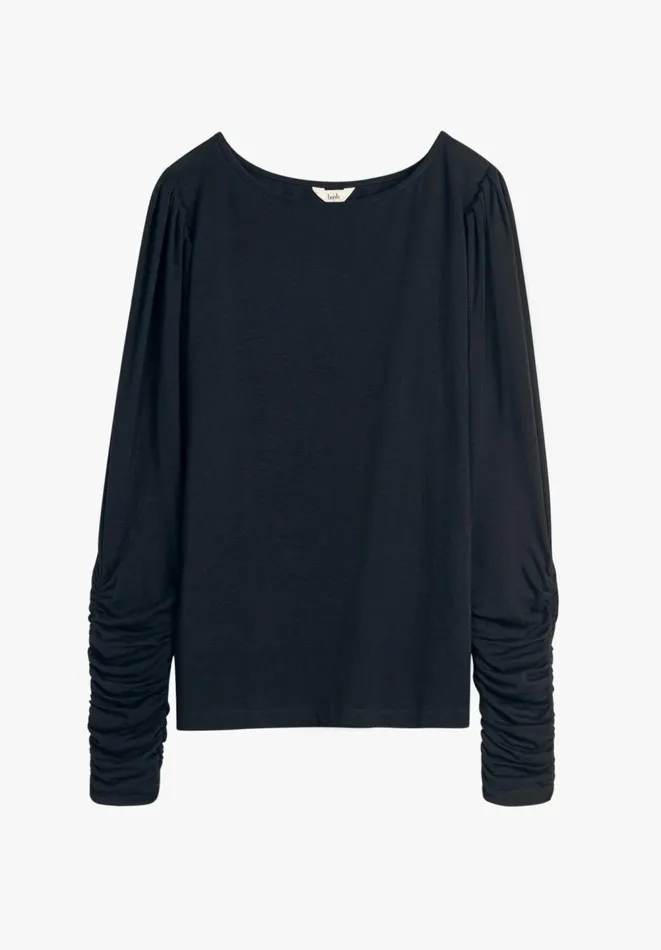 Hush Tops and Tshirts Women Charlotte Ruched Sleeve Jersey Top Black