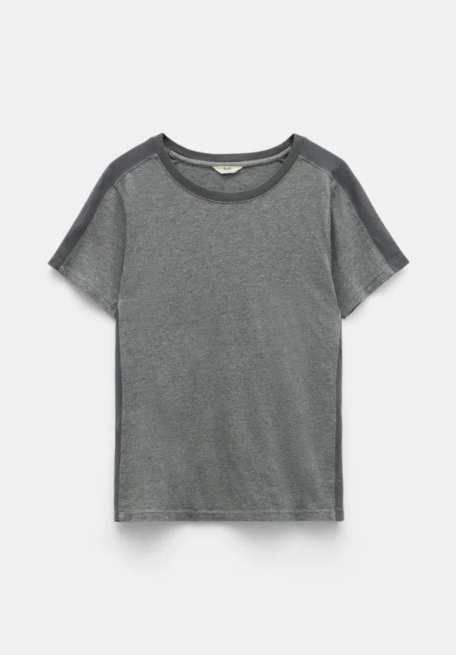 Hush Tops and Tshirts Women Dillon Side Stripe TShirt Dark Grey Marl Hush Tops and Tshirts Women Dillon Side Stripe TShirt Dark Grey Marl