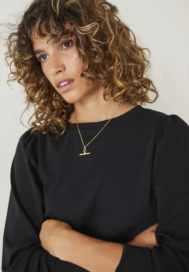 Hush Tops and Tshirts Women Emily Puff Sleeve Jersey Top Black Onyx Hush Tops and Tshirts Women Emily Puff Sleeve Jersey Top Black Onyx