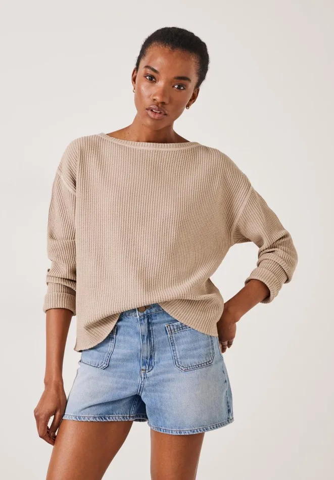 Hush Tops and Tshirts Women Faye Textured Waffle Top Seneca Rock
