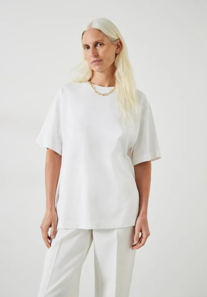 Hush Tops and Tshirts Women Flo Oversized Cotton TShirt White