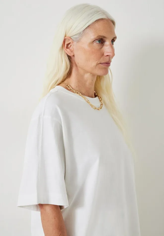 Hush Tops and Tshirts Women Flo Oversized Cotton TShirt White Hush Tops and Tshirts Women Flo Oversized Cotton TShirt White