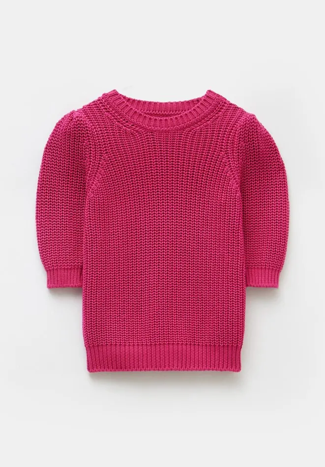 Hush Tops and Tshirts Women Jessie Cotton Puff Sleeve Ribbed Top Pink Hush Tops and Tshirts Women Jessie Cotton Puff Sleeve Ribbed Top Pink