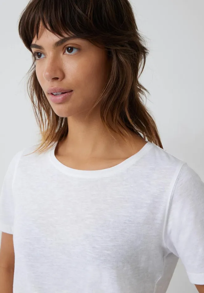 Hush Tops and Tshirts Women Kali Cotton Crew TShirt White Hush Tops and Tshirts Women Kali Cotton Crew TShirt White