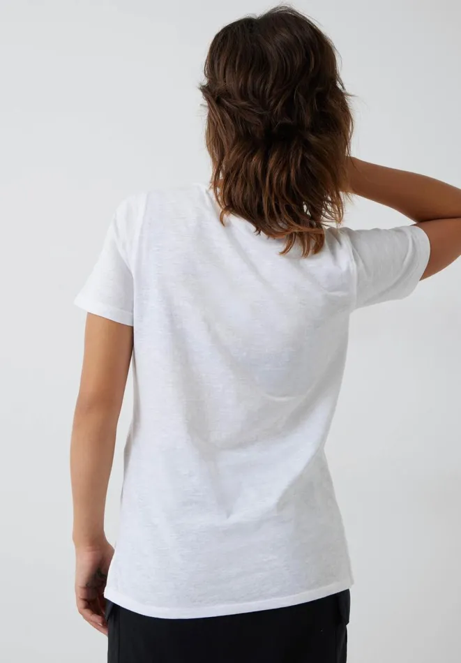 Hush Tops and Tshirts Women Kali Cotton Crew TShirt White Hush Tops and Tshirts Women Kali Cotton Crew TShirt White