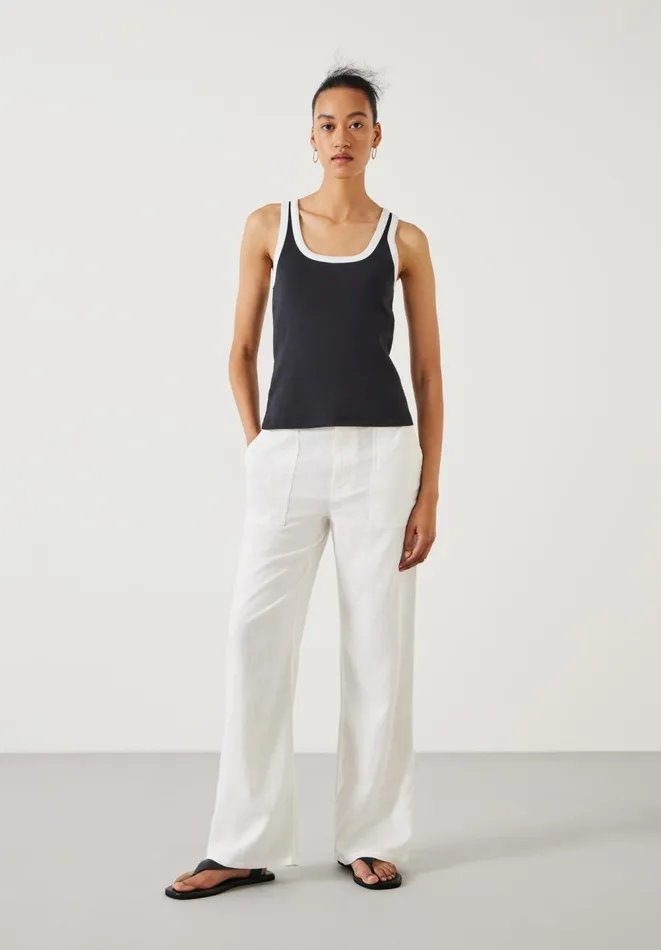 Hush Tops and Tshirts Women Lena Contrast Trim Vest Black Hush Tops and Tshirts Women Lena Contrast Trim Vest Black
