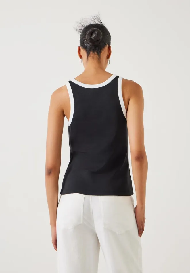 Hush Tops and Tshirts Women Lena Contrast Trim Vest Black Hush Tops and Tshirts Women Lena Contrast Trim Vest Black