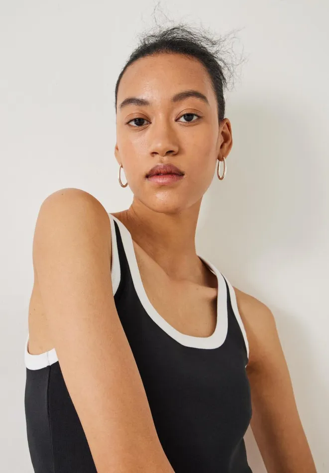 Hush Tops and Tshirts Women Lena Contrast Trim Vest Black Hush Tops and Tshirts Women Lena Contrast Trim Vest Black