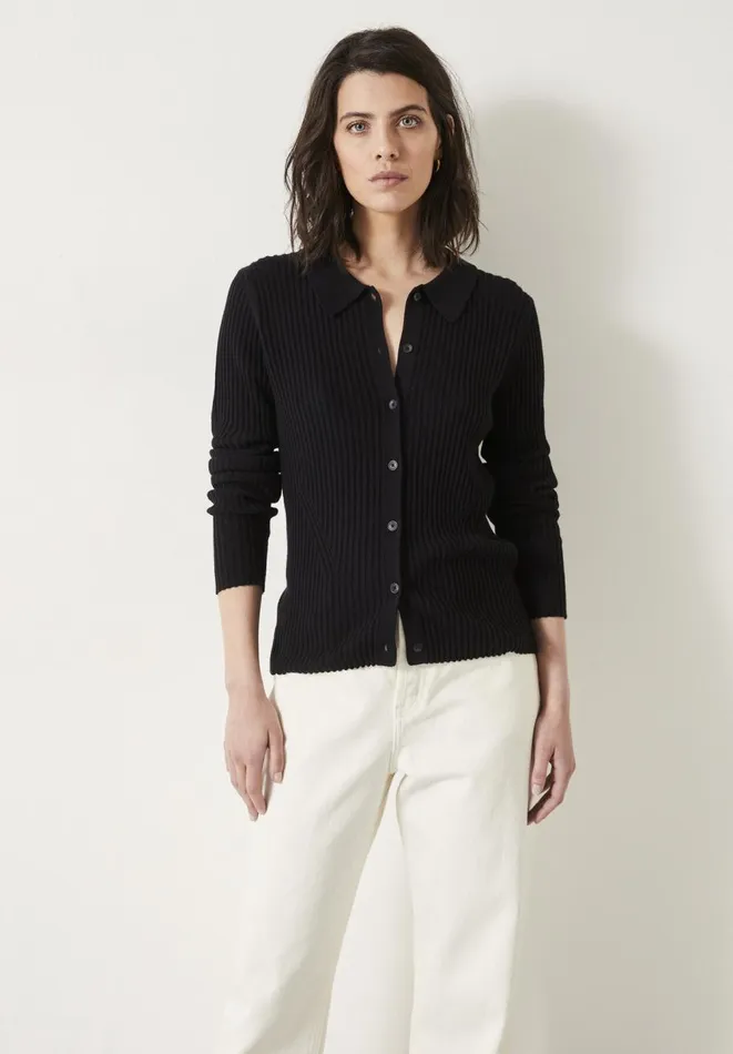 Hush Tops and Tshirts Women Miquita Collared Knitted Cardigan Black