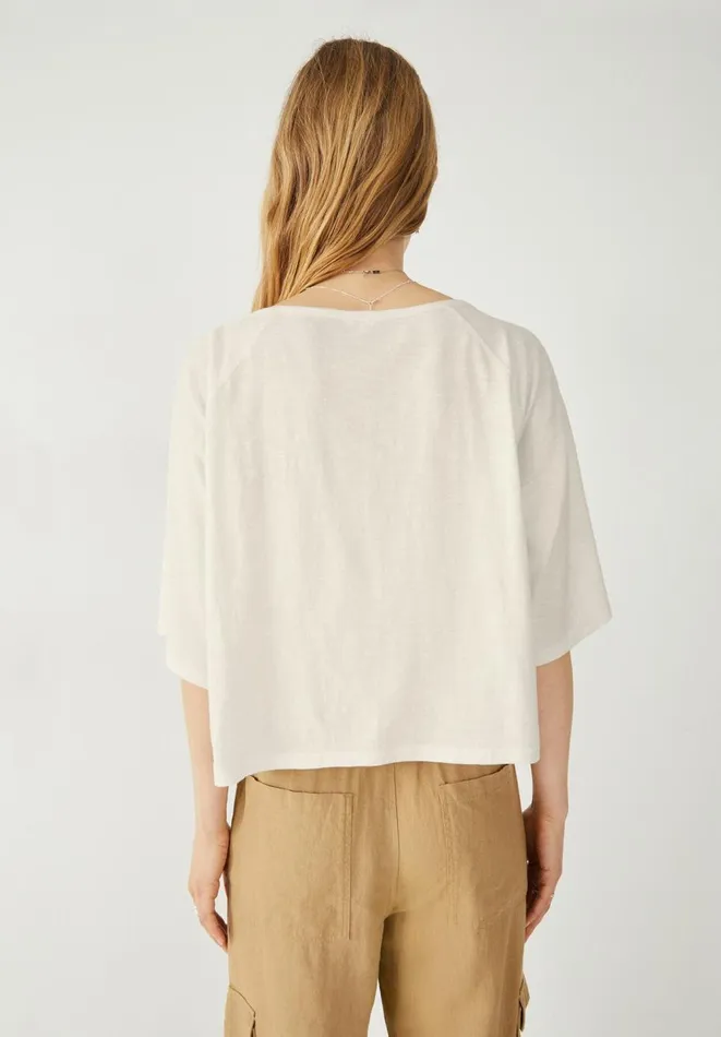 Hush Tops and Tshirts Women Paradiso TShirt Cream Hush Tops and Tshirts Women Paradiso TShirt Cream