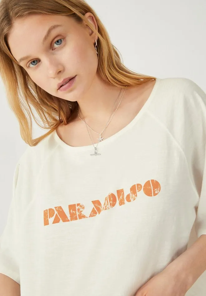 Hush Tops and Tshirts Women Paradiso TShirt Cream Hush Tops and Tshirts Women Paradiso TShirt Cream